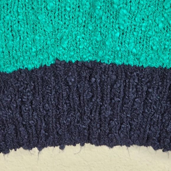 Margules green black Striped chunky Knit Short Sleeve Sweater‎ Top Womens M - Picture 5 of 12